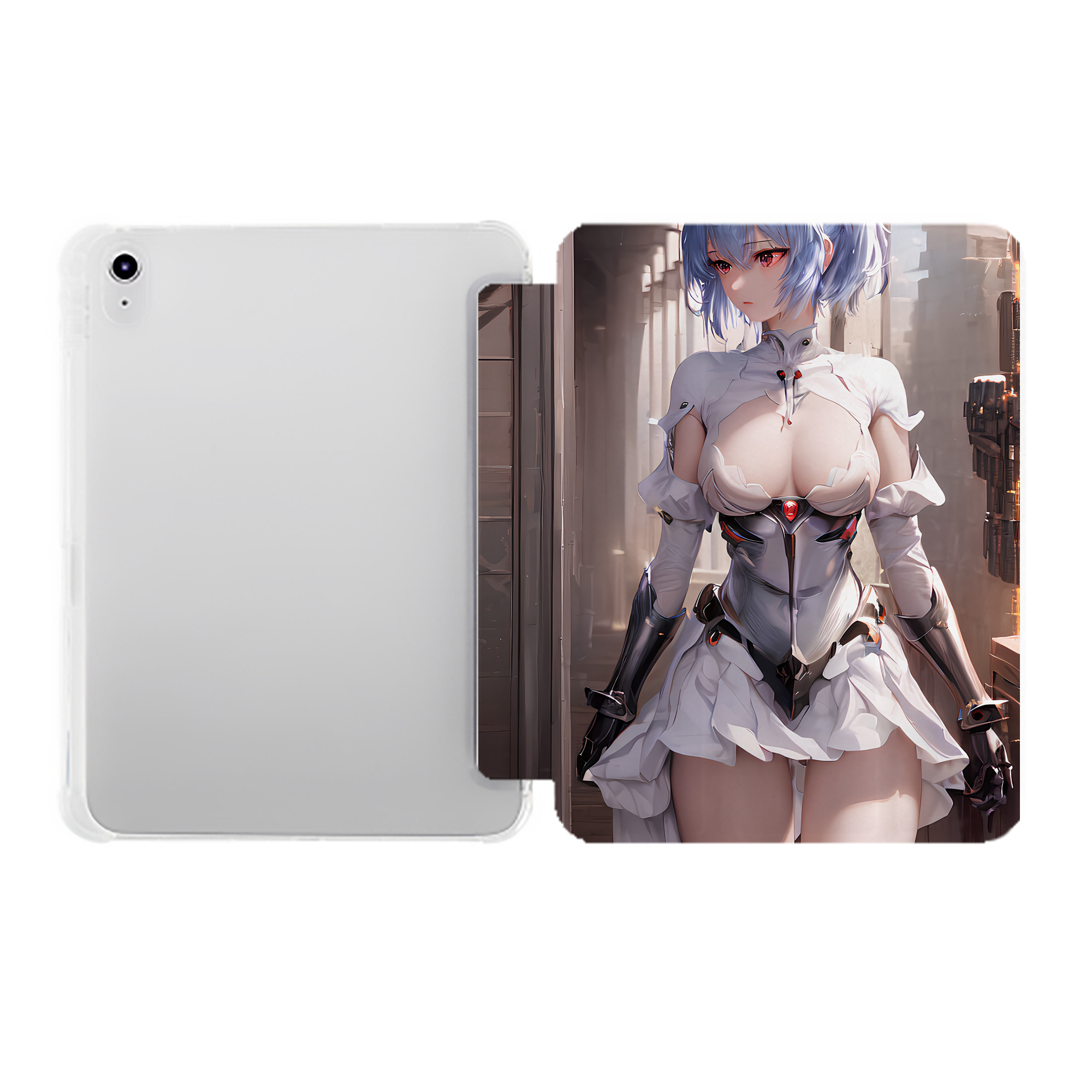 （画像用） EVA 新世紀エヴァンゲリオン IPad ケース ペン収納付き 三つ折りスタンド PUレザー×シリコン 対応機種9.5/10.5/10.9インチ